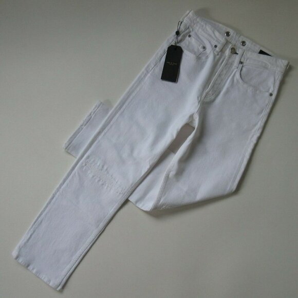 NWT rag & bone Maya in Worn Vintage White High Rise Ankle Straight Jeans 31 - Picture 1 of 10